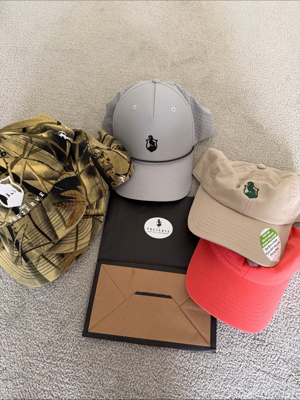 🗽6 NEW The Preserve Baseball Caps with Bag